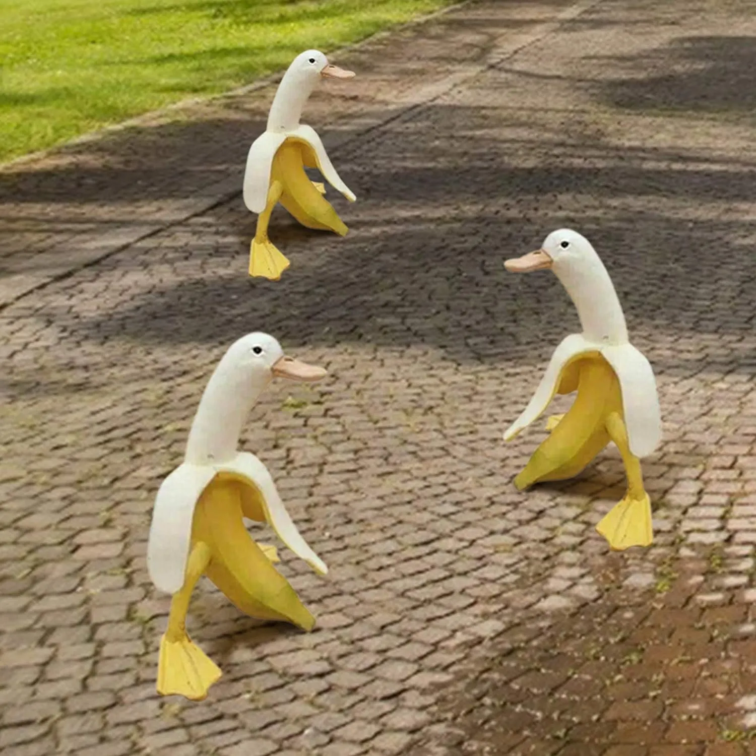 Banana Duck Sculpture, Creative Banana Duck Art Statue Garden Yard Outdoor Decor