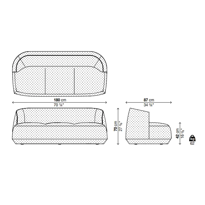 BRIONI-UP 3 Seater Sofa