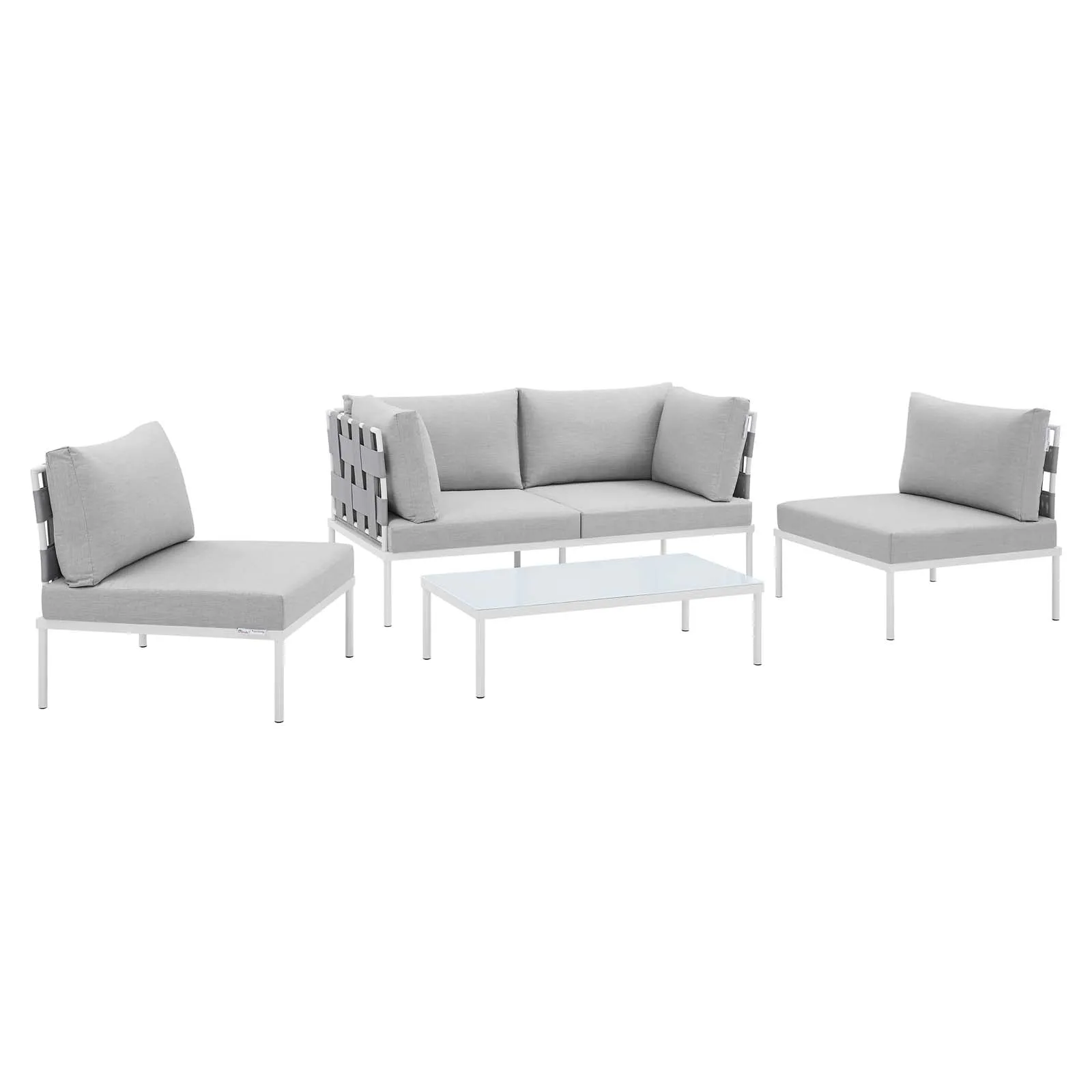 Harmony 4-Piece  Sunbrella Outdoor Patio Aluminum Seating Set