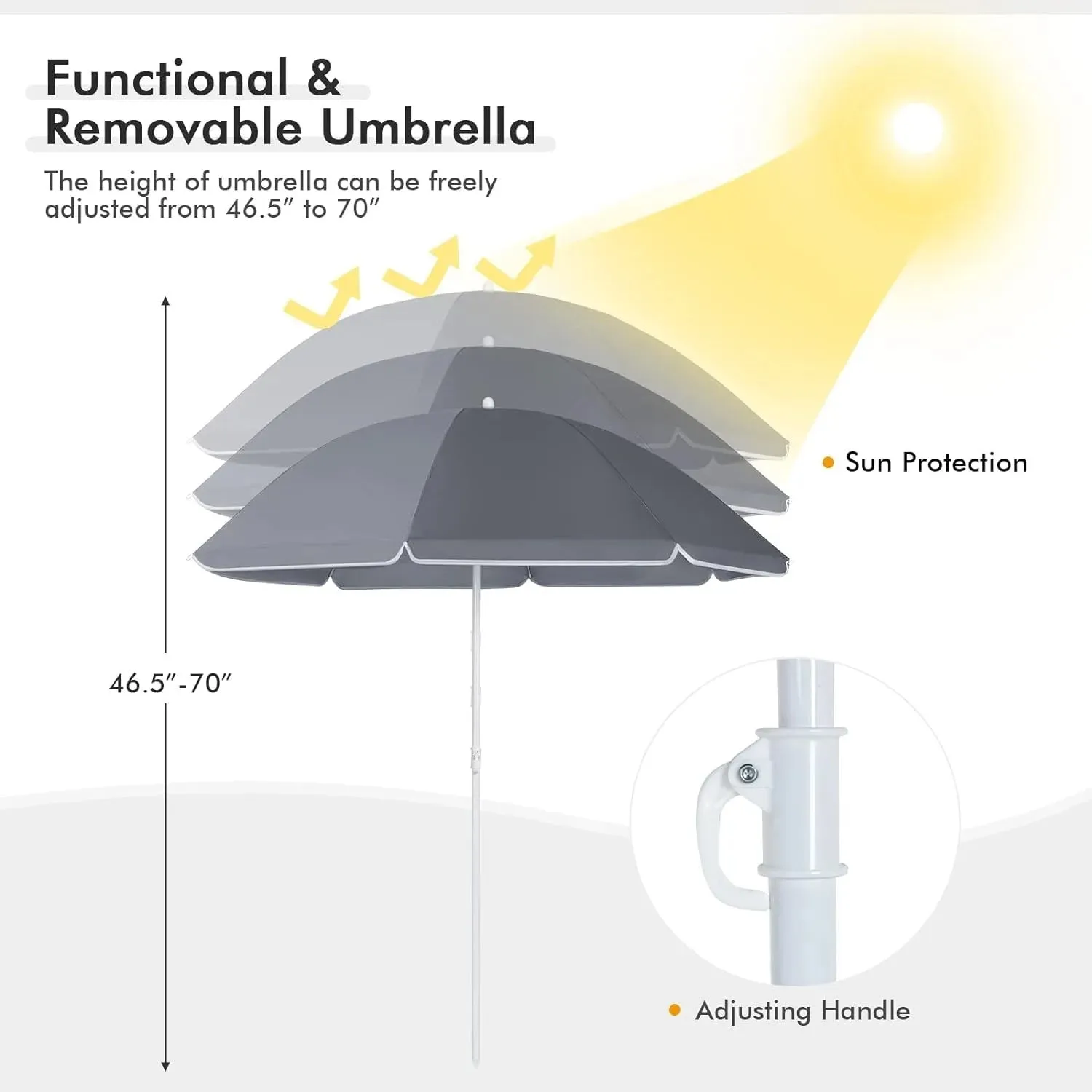iCoolDown™ Portable Folding Picnic Double Chair with Umbrella