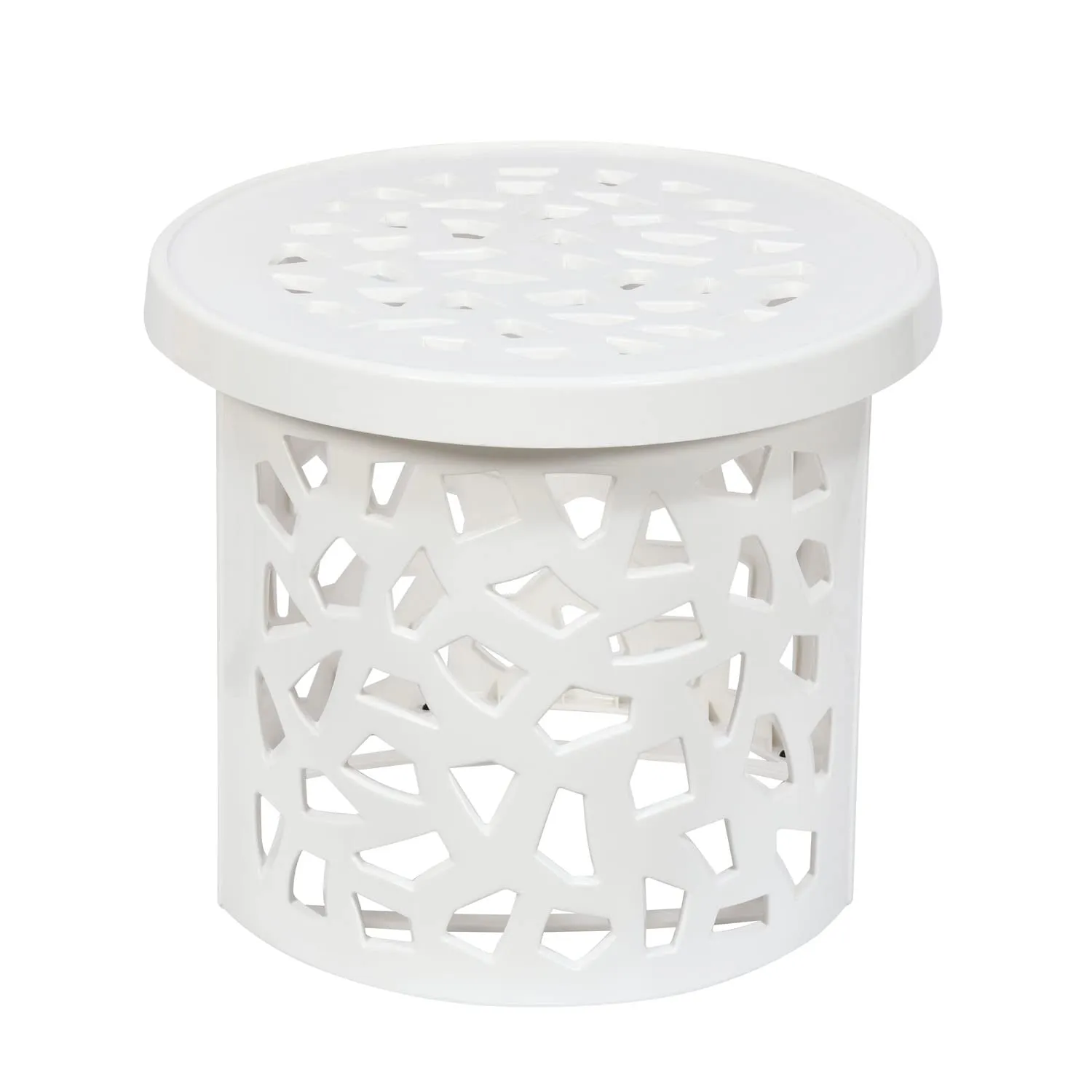 Nilkamal Crystal Plastic Contemporary Trolley Center Table use for Dining Coffee Table/Tea Table/Teapoy for Home/Knockdown Table, Office & Outdoor Table (Canny Rust) (Milky White)