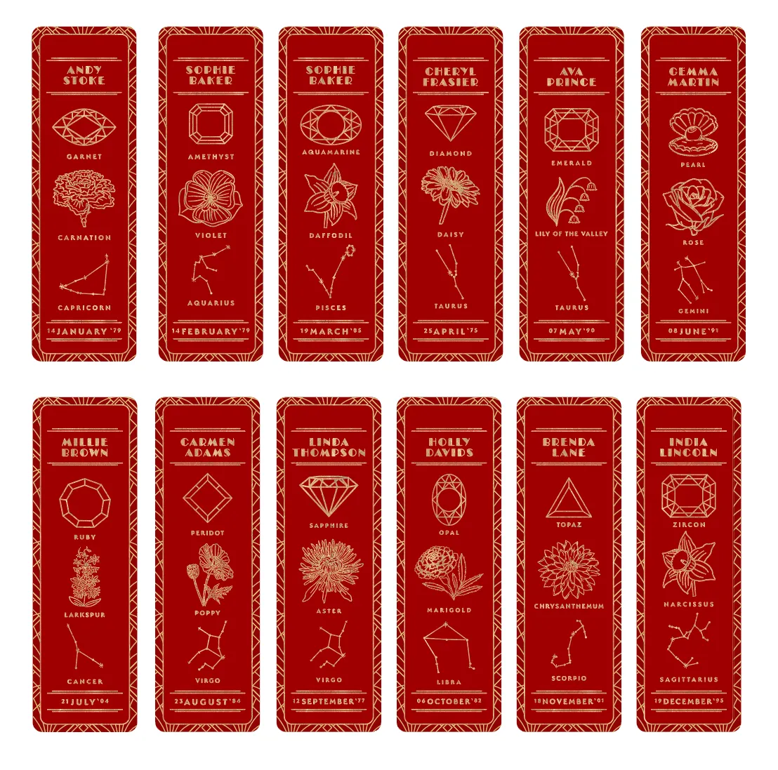 Personalised Birthday Symbols Bookmark