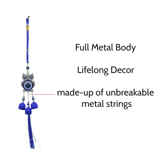 Sangam Homes Evil Eye Metal Hanging Wind Chimes. Nazar Raksha Hanging Wind Chime (14 inch).