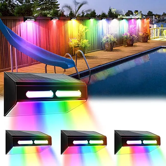 Solar Nordic Outdoor Garden Lights – Waterproof RGB Wall Lights for Railings & Pathways