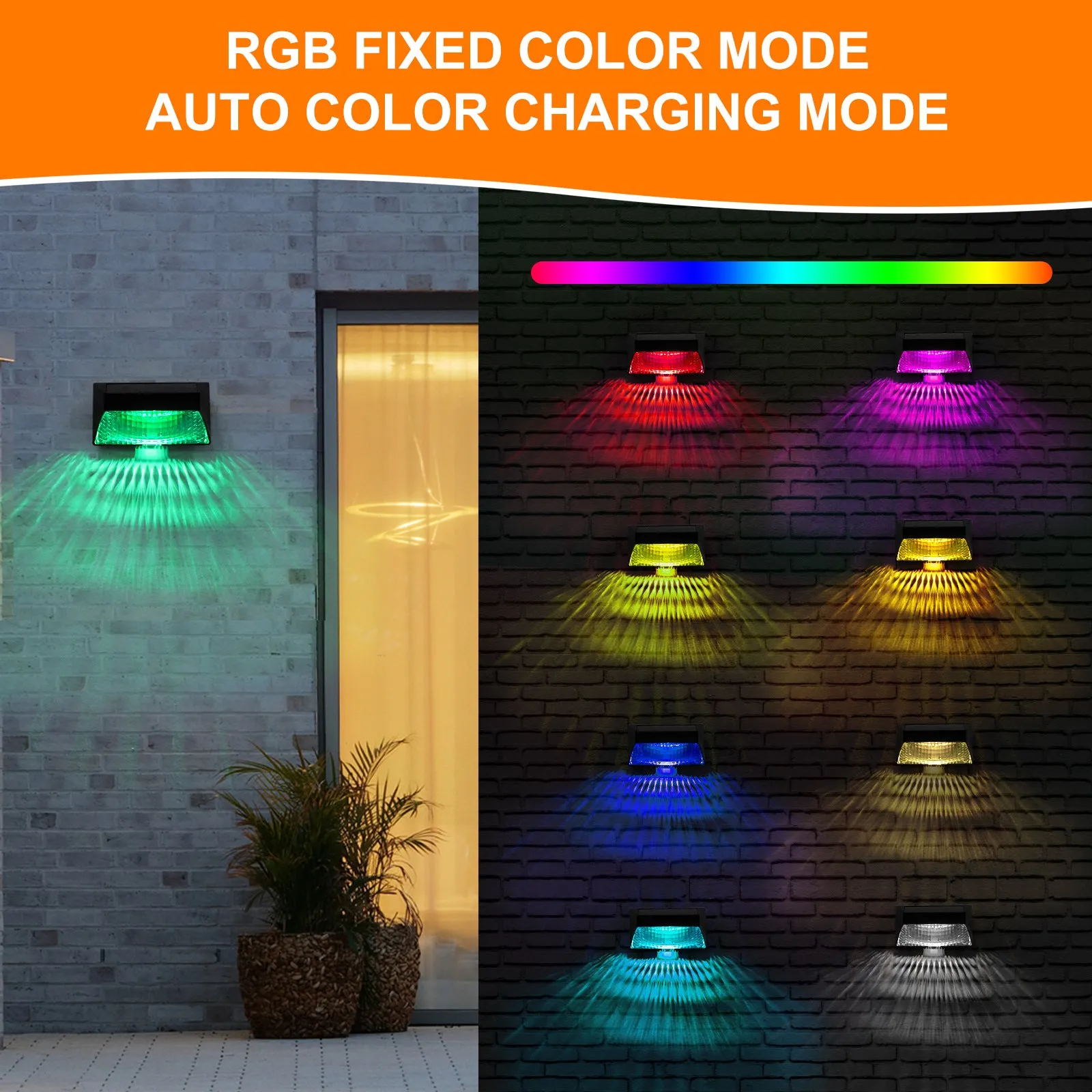 Solar Nordic Outdoor Garden Lights – Waterproof RGB Wall Lights for Railings & Pathways