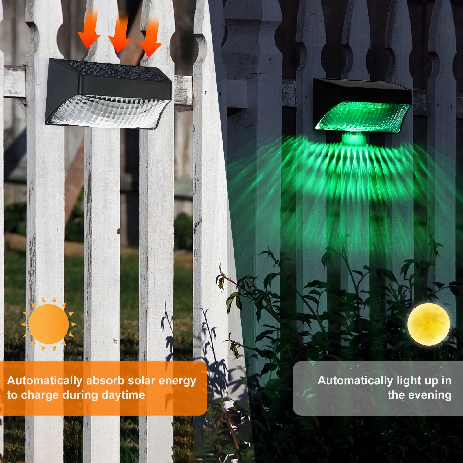 Solar Nordic Outdoor Garden Lights – Waterproof RGB Wall Lights for Railings & Pathways