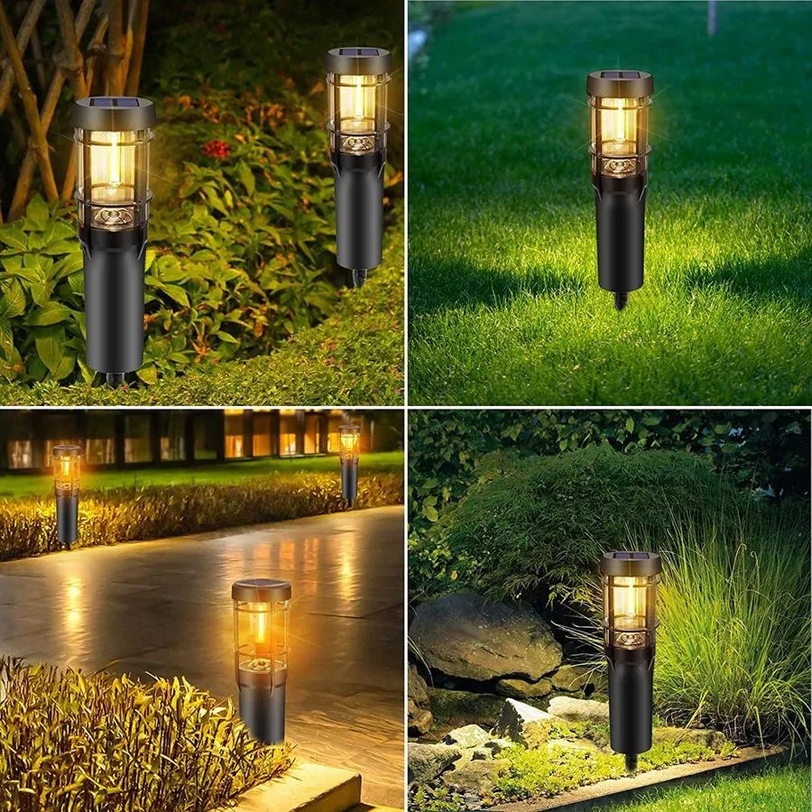Solar Pathway Lights, Solar Outdoor Lights Up to 14 Hrs Outdoor Waterproof, IP65 Waterproof Solar Garden Lights for Path Pathway Walkway