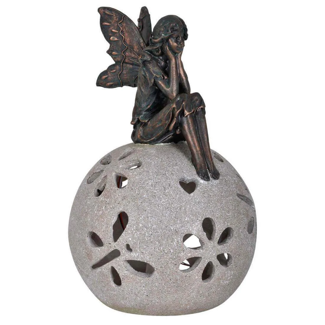 Solar Power Garden Ornament Light Sitting Angel Fairy