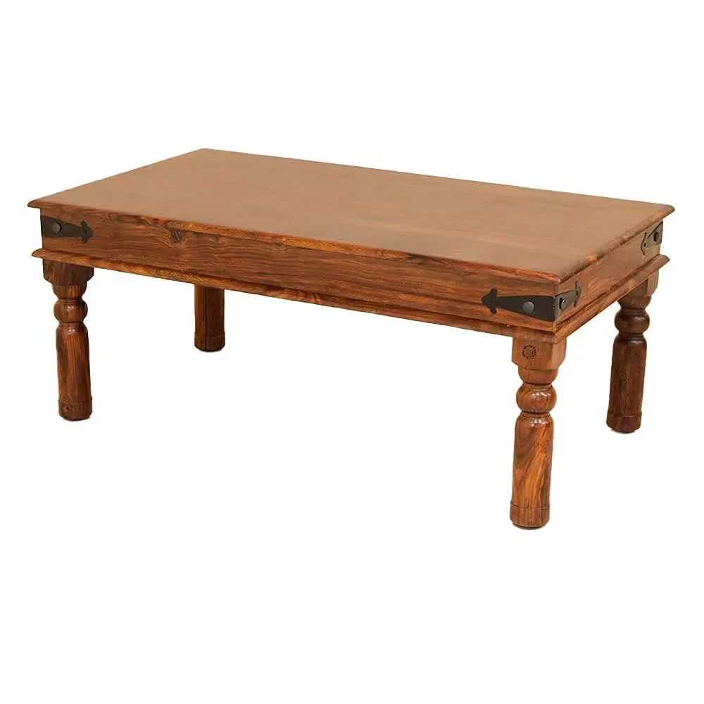 SWNA SOLID WOOD N ART Solid Wood Rectangle Center Coffee Table for Living Room Hall | Wooden Furniture Sofa Centre Coffee Table for Home Office | Natural